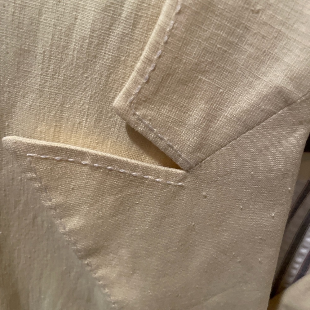 NWOT Harve Benard butter yellow lined Linen Cotton blazer preppy business 12T - Picture 11 of 11
